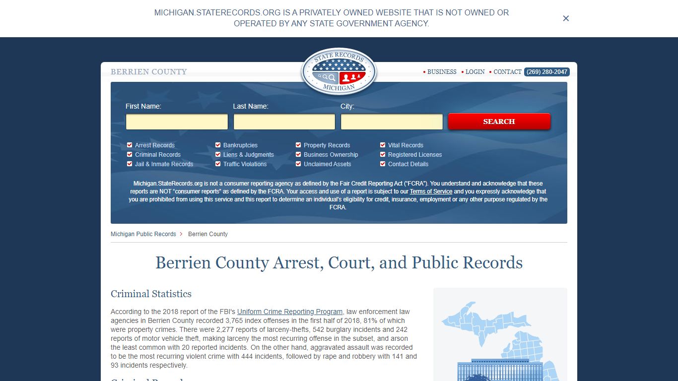 Berrien County Arrest, Court, and Public Records