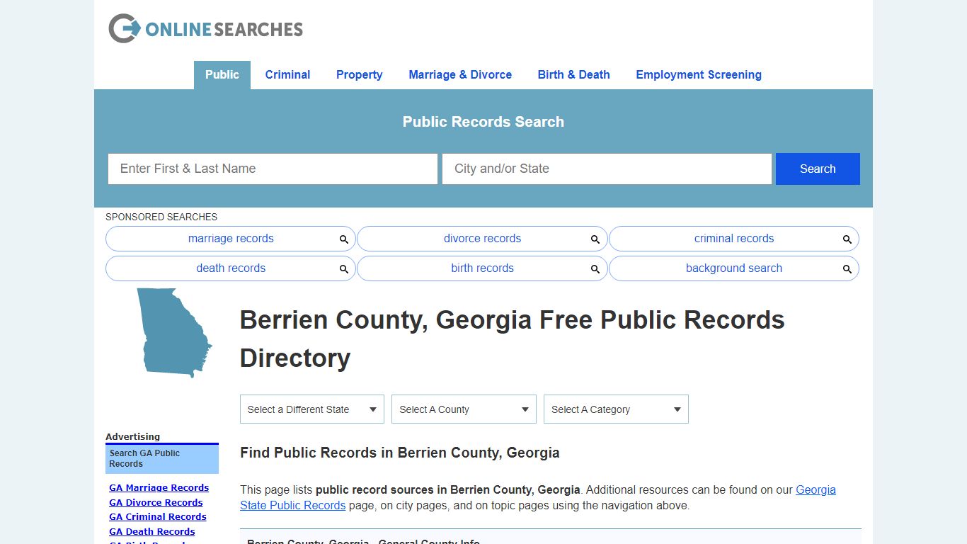 Berrien County, Georgia Public Records Directory