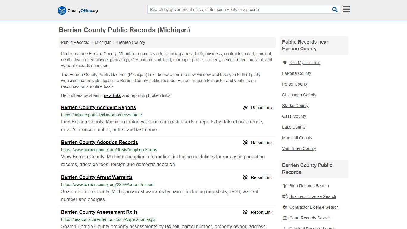 Public Records - Berrien County, MI (Business, Criminal ...